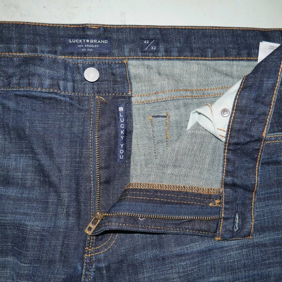 Lucky Brand 329 Jeans Men's Size 42x32 Straight Leg Stretch Dark Rinse - Picture 6 of 10